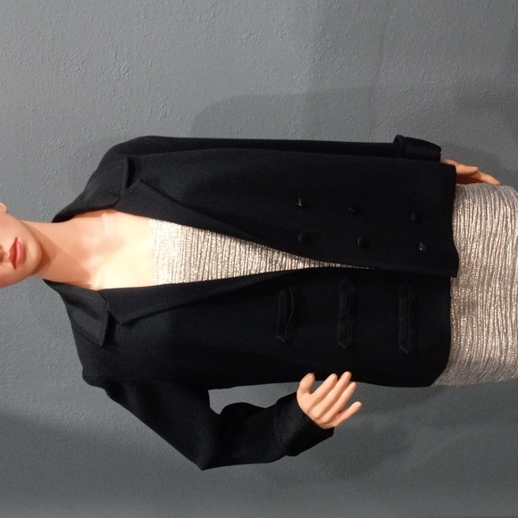 Italian Pavilian Wool Classic Black Women's Jacket - Picture 6 of 14